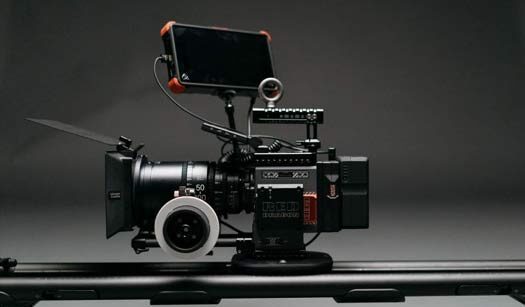 Video camera on a slider